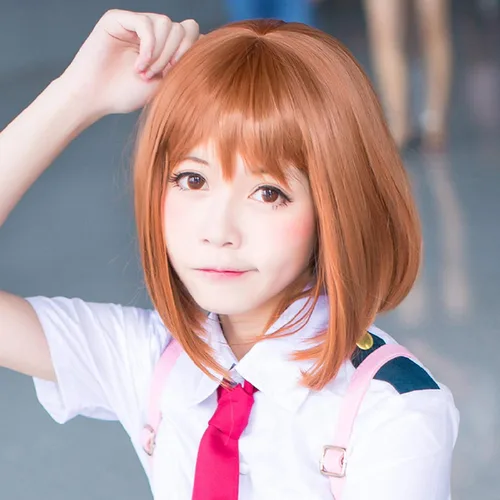 Vista 6 de ZeroGoo Anime Mha Bnha - Peluca para cosplay, incluye gorro de peluca y llavero para mujeres, hombres, adultos, disfraz de Halloween, Negro