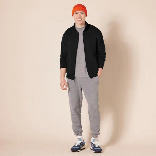 Vista 5 de Tienda Essentials - Sudadera con cremallera completa y cuello alto falso para hombre