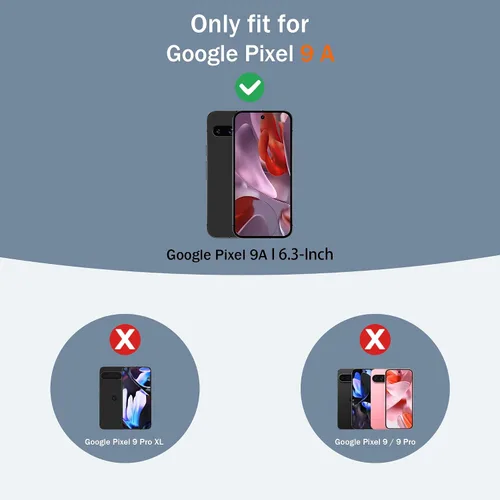 Vista 2 de Gritup fro Funda para Google Pixel 9A, funda protectora magnética de grado militar compatible con Mag-Safe, 2 protectores de pantalla HD, soporte