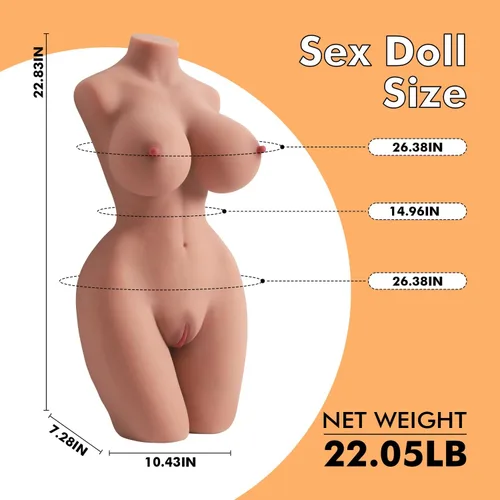 Vista 2 de Muñeca sexual de tamaño real de 22 libras para hombres, muñeca sexual de torso, masturbación masculina, muñeca sexual de tamaño completo realista