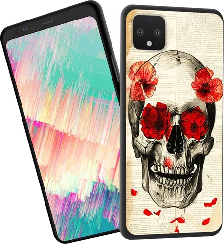 Vista 97 de for Google Pixel 4 XL Case,Slim Shockproof TPU Soft Rubber Silicone Cover Phone Case for Google Pixel 4 XL,Blue Skull Headphone