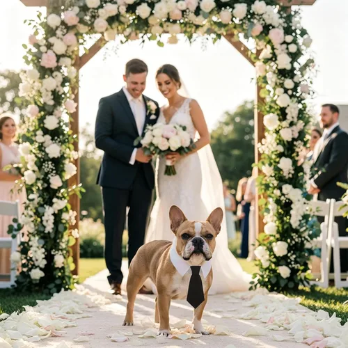 Vista 4 de Corbata de boda para perro, collar formal negro para mascotas, traje de boda ajustable para perros pequeños (S) Adjustable Hook and Loop, Soft
