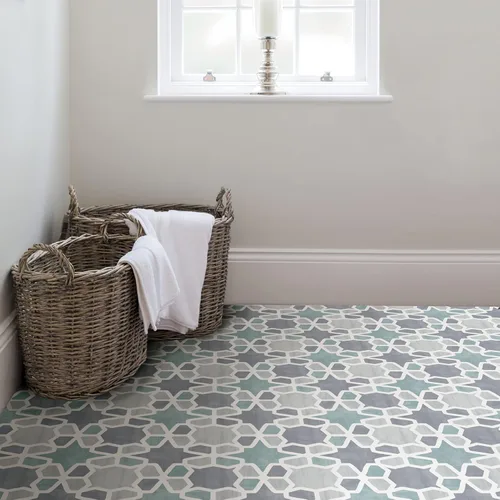 Vista 3 de FloorPops Azulejos de suelo Blue Rajah Peel & Stick, FP3569