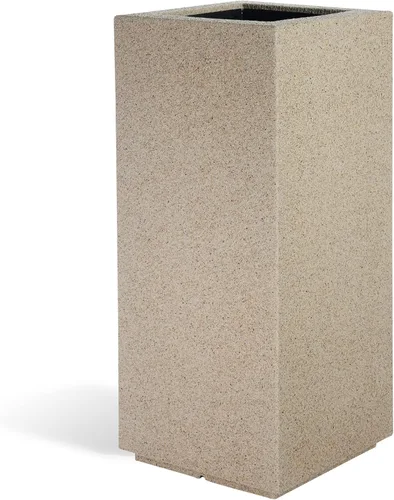 Vista 17 de PolyStone Kensington - Maceta con pedestal, 16 x 16 x 36 pulgadas, maceta alta y ligera para interiores y exteriores, resina moderna de aspecto