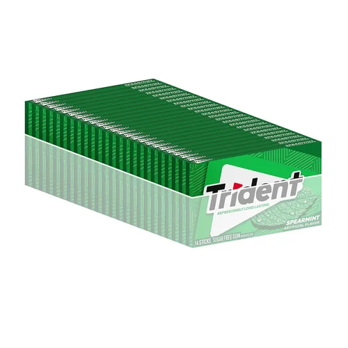 Vista 13 de Trident Chicle de menta verde sin azúcar, a granel, 24 paquetes de 14 piezas (336 piezas en total)