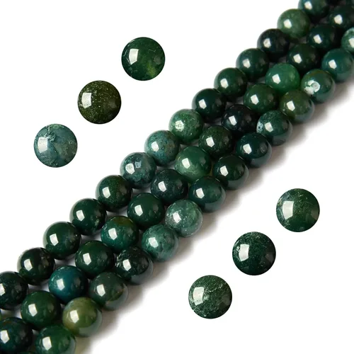 Vista 11 de 100 piezas de cuentas de ágata negra de 6 mm, cuentas naturales de piedras preciosas redondas sueltas para hacer joyas