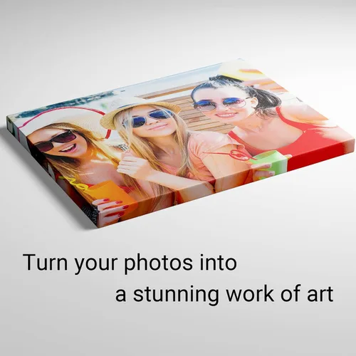 Vista 2 de Uayuios Lienzo personalizado con tus fotos, marco de lienzo personalizado para pared, para crear póster de boda, mascota, familia, 8 x 6 pulgadas