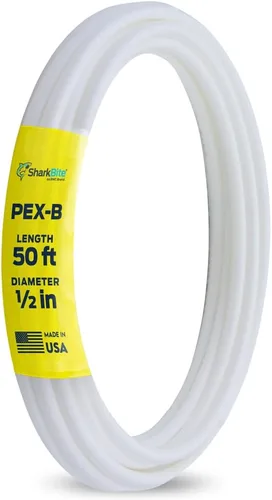 Vista 6 de SharkBite - Tubo de agua flexible PEX-B blanco de 1/2 pulgada x 1.5 metros, hecho en los Estados Unidos, paquete de 10, para fontanería, U860W5