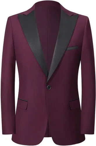Vista 3 de Iynnijoy Men's Slim Fit 3 Piece Suit One Button Solid Peak Lapel Blazer Wedding Party Jacket Vest Pants Set