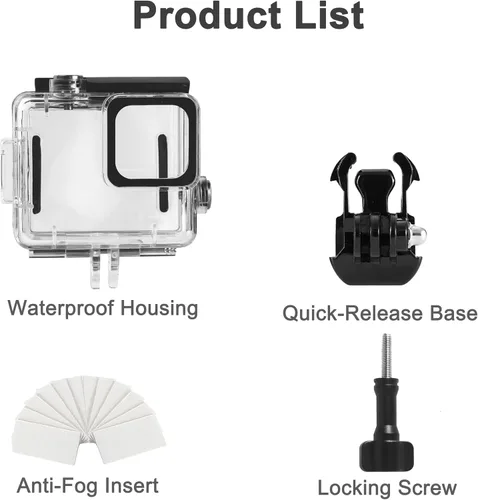 Vista 7 de OKFUN Funda protectora de buceo impermeable para Go Pro Hero 4K, 196 pies/196.9 ft, carcasa duradera para buceo subacuático, esnórquel, surf