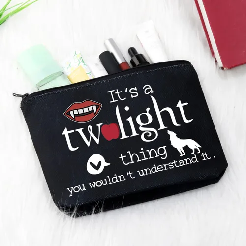 Vista 5 de GJTIM Regalo inspirado en programas de televisión It's a Thing You Wouldn't Understand It; bolsa de maquillaje con cremallera para fanáticos de Twil