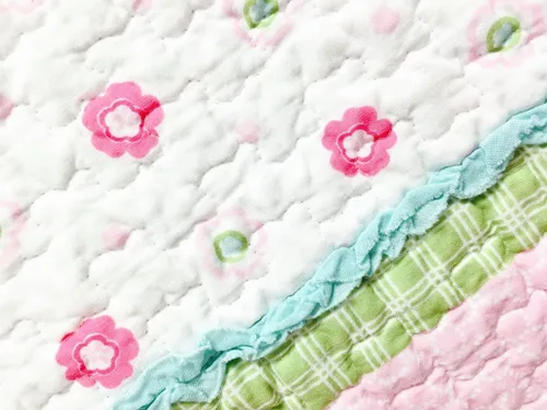 Vista 5 de [Malvavisco pastel] 100% algodón hipoalergénico 2 piezas apliques a mano juego de edredón para dormitorio, ropa de cama individual rosa