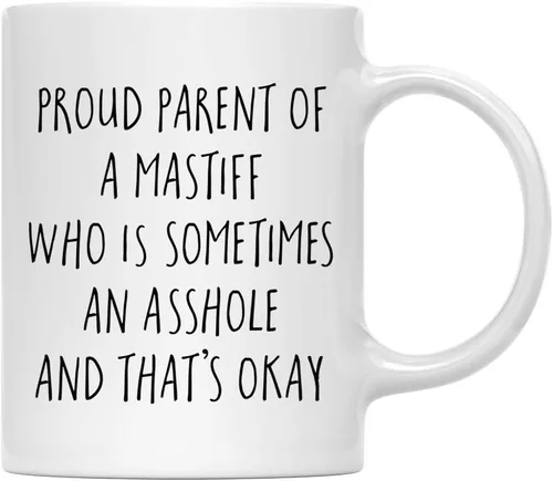 Vista 11 de Andaz Press Funny Dog - Taza de café de 11 onzas, regalo de broma, orgulloso padre de un afenpinscher que es a veces un gilipollas y eso está bien