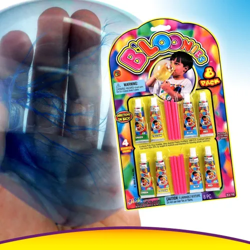 Vista 7 de JA-RU Bloonies - Paquete variado de globos mágicos de burbujas de plástico (8 tubos por paquete), súper elásticos para niños, globos inflables