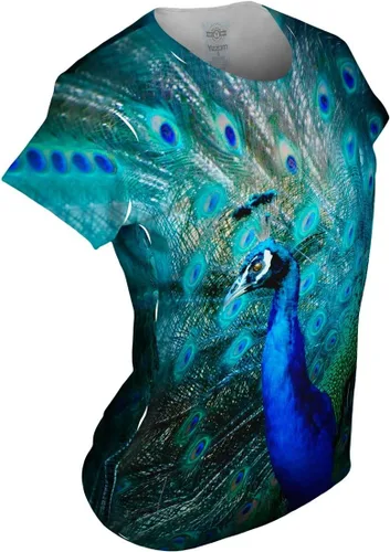 Vista 3 de Yizzam - Camiseta de pavo real dorado para mujer