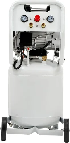 Vista 10 de Albott Compresor de aire de 8 galones con válvula de drenaje automática, tanque de compresor de aire sin aceite de 1.0 HP con ruedas, nivel de ruido