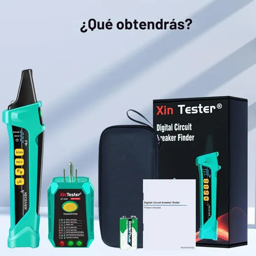 Vista 8 de Xin Tester Herramienta Digital de Localización de Interruptores de Circuito AC con Probador de Salida GFCI Integrado, Rastreador de Circuito