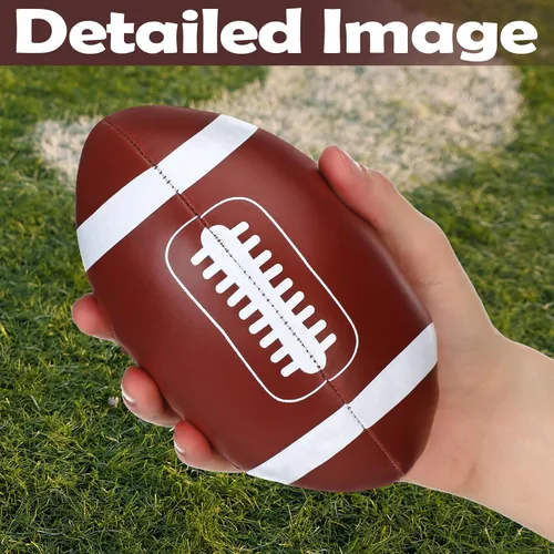 Vista 3 de Pelota de fútbol suave suave de 6 pulgadas, mini fútbol marrón pequeño para jugar en interiores, juego de atrapado, decoración deportiva, accesorios