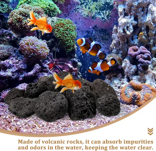 Vista 2 de balacoo 1 paquete de decoración de rocas volcánicas para acuario, volcánicas naturales para peceras, paisajismo y decoración del hogar para mejoras