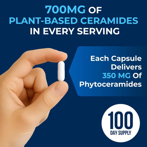 Vista 4 de We Like Vitamins Phytoceramides 700mg - 200 cápsulas totalmente naturales sin trigo y a base de plantas - Suplemento de fitoceramida - Suplemento