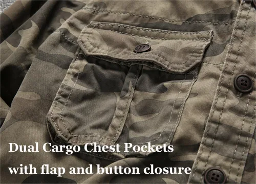Vista 5 de Admitted &Feeling Camiseta táctica de camuflaje BDU para hombres, camisas militares para hombres, táctica, carga, pesca, senderismo, trabajo, TDU