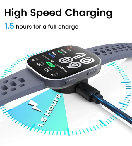 Vista 4 de Cable de carga USB compatible con Amazfit Bip 6/Active 2 cargador magnético de repuesto para reloj inteligente para accesorios Amazfit, 3.3 pies