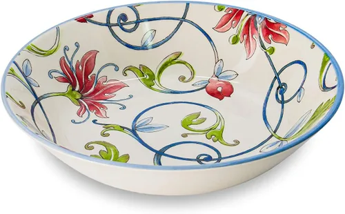 Vista 9 de Tudor Royal - Juego de vajilla redonda de porcelana de 12 piezas, servicio para 4, diseño botánico, flores de verano, platos, cuencos, brillante