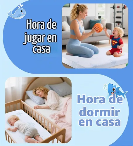 Vista 3 de Colchón Pack and Play, 38 x 26 pulgadas, colchón de espuma viscoelástica de doble cara Pack N Play para colchón de cuna, mini colchones para bebé