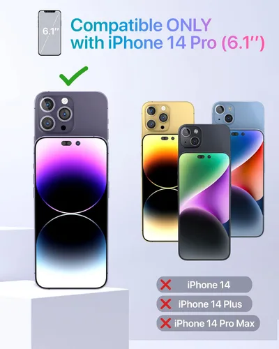 Vista 2 de TORU CX Slim - Funda tipo cartera para iPhone 14 Pro Funda protectora a prueba de golpes resistente con tarjetero oculto y ranura para tarjetas
