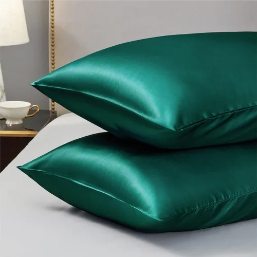Vista 6 de Bedsure Juego de 2 fundas de almohada de satén, juego de 2 almohadas Bedsure tamaño Queen, juego de 2