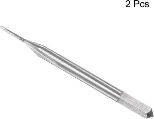 Vista 3 de uxcell - Grifos métricos de máquina M0.8 x 0.2mm H2 de acero de alta velocidad con 3 hélices rectas para roscado de tornillos, herramienta