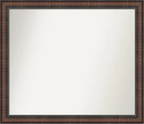 Vista 91 de Amanti Art Espejo de baño marrón para sobre el fregadero, 24 x 24 pulgadas, espejo de tocador cuadrado marrón Caleb, marco de madera rústica