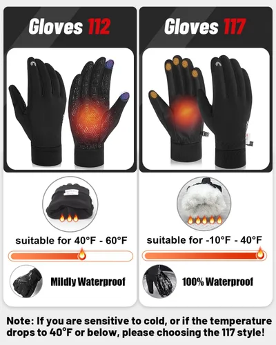 Vista 2 de RIGWARL Guantes impermeables para clima frío y frío, guantes de invierno para hombres y mujeres con pantalla táctil