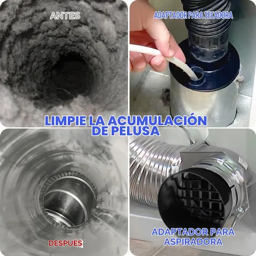Vista 3 de Holikme - Kit de limpiador de ventilación para secadora de 30 pies, 15 piezas, cepillo removedor de pelusas, herramientas de vacío