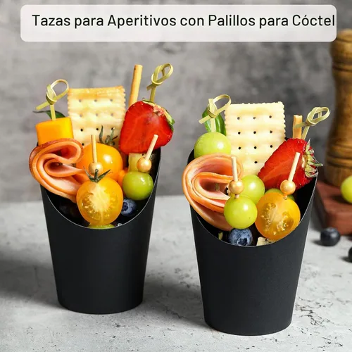 Vista 2 de Vasos Desechables para Charcutería 60 PCS con 200 PCS Palitos y 60 PCS Bolsas, Cajas de Bocadillos de Papel Kraft de 14 oz Vasos para Aperitivos