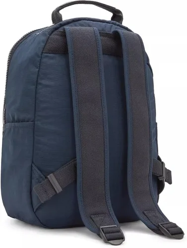 Vista 16 de Kipling Mochila pequeña Seoul para mujer, duradera, correas acolchadas para el hombro con funda para tableta, bolsa, Firma Emb, Mochila para tableta