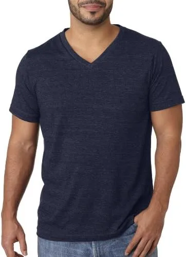 Vista 2 de Bella+Canvas 3415 - Camiseta unisex de cuello en V, triblend, Azul, XXL