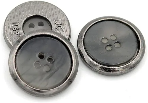 Vista 11 de Botones de costura con 4 agujeros, botones metálicos para uniforme de saco (B#0.757 in)