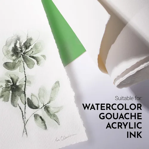 Vista 8 de Arches Arches - Rollo de papel de acuarela de 44.5 pulgadas x 10 yardas, papel blanco natural 100% algodón, rollo de papel de acuarela de prensa