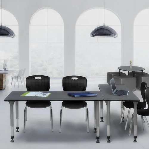 Vista 19 de Regency Kee - Juego de mesa de aula ajustable en altura con dos sillas Andy de 18 pulgadas, 60 x 30 pulgadas, cereza/negro Cerezo/Negro