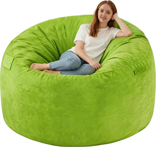 Vista 9 de Silla de Puf de 2 pies, Sillas de Puf Cómodas con Relleno de Espuma Viscoelástica, Sofá de Puf Esponjoso con Cubierta de Terciopelo Holandés, Sillas