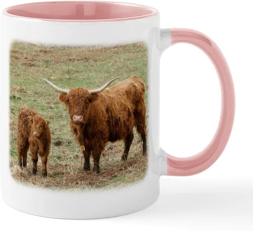 Vista 25 de CafePress Heilan Coo (Highland Cow) Taza de café de cerámica de 11 oz (11.0 fl oz)