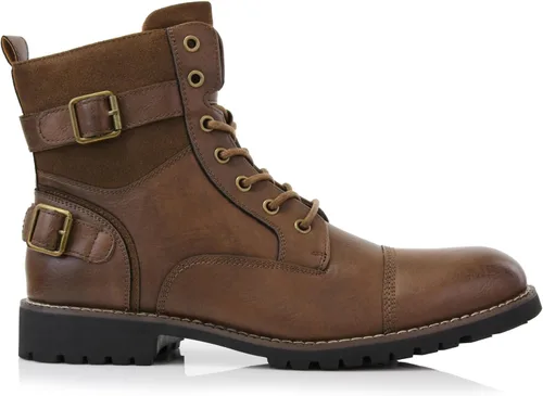 Vista 2 de Polar Fox Patrick MPX808583 - Botas clásicas de combate con cierre de cremallera para hombre, 7 ojales
