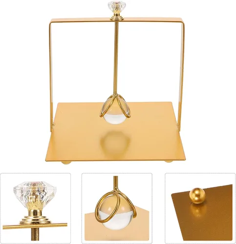 Vista 8 de KALLORY Metal Napkin Holder for Kitchen and Dining Table, Gold Square Paper Napkin Organizer with Weighted Base, Rustic Farmhouse Decor for