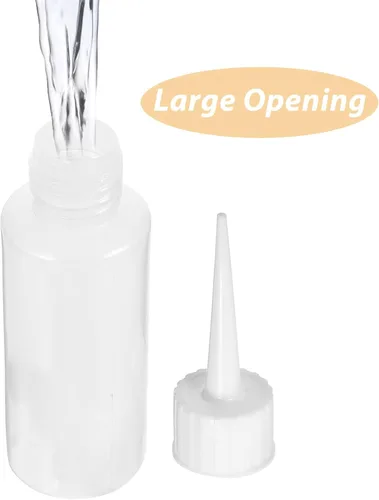 Vista 3 de EXCEART Paquete de 4 botellas de plástico de 1.69 onzas con boquilla de precisión para dispensar pegamento botella dispensadora de líquido