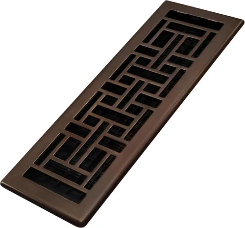 Vista 24 de Decor Grates Registro de suelo oriental AJH212-RB, 2 x 12 pulgadas, acabado de bronce frotado