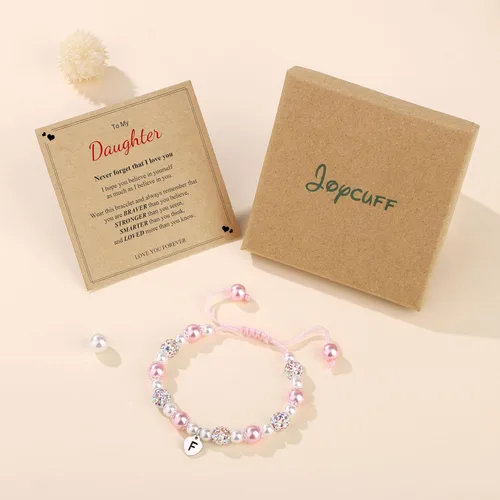 Vista 7 de JoycuFF Bracelets for Girls Teen Girls, Natural StonePink Pearls , ' Birthday Christmas Gifts for Daughter Granddaughter Niece
