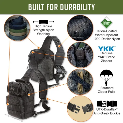 Vista 5 de Maxpedition Lunada Mochila bandolera para equipamiento.