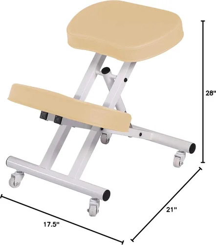 Vista 2 de Master Massage Healthy-Star-Program - Silla arrodillada de acero con soporte de respaldo para oficina, silla plegable de metal para postura