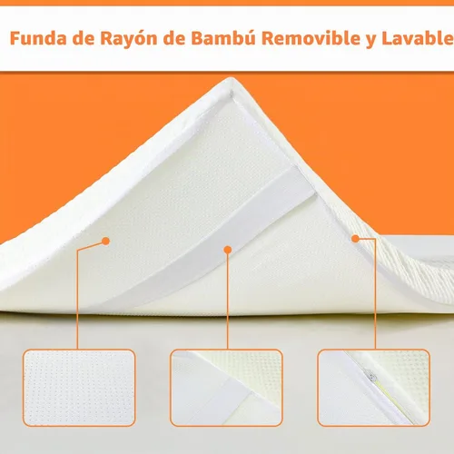 Vista 5 de HOMBYS Cubrecolchón de espuma viscoelástica con funda extraíble, cubrecolchón de mesa de masaje con bandas elásticas, solo cojín de cama